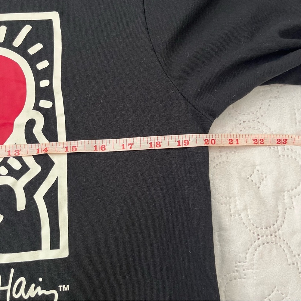 Keith Haring Graphic Heart Sweatshirt Womens Pullover Black Size S - Picture 7 of 16